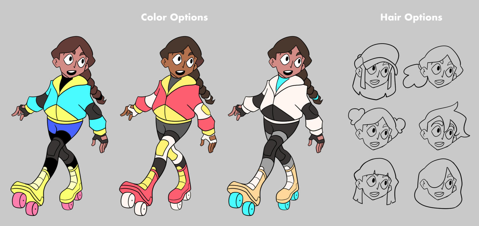 Rollerskate Girl Color &amp; Hair Options – Clip Studio Paint EX