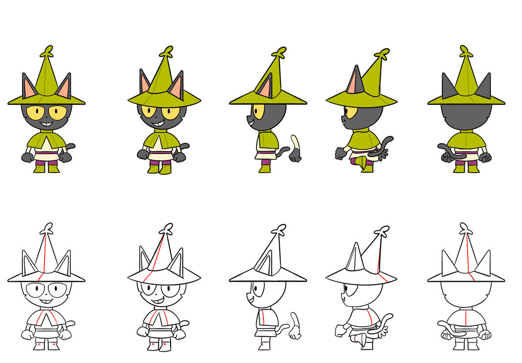 Wizard Cat Turnaround – Procreate