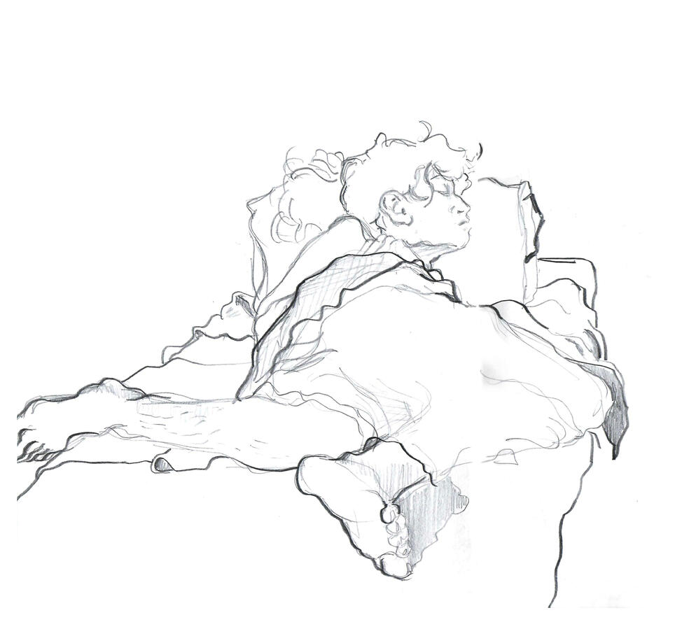 15 min, Clothed Figure – Graphite; 11" x 10" (2023)
