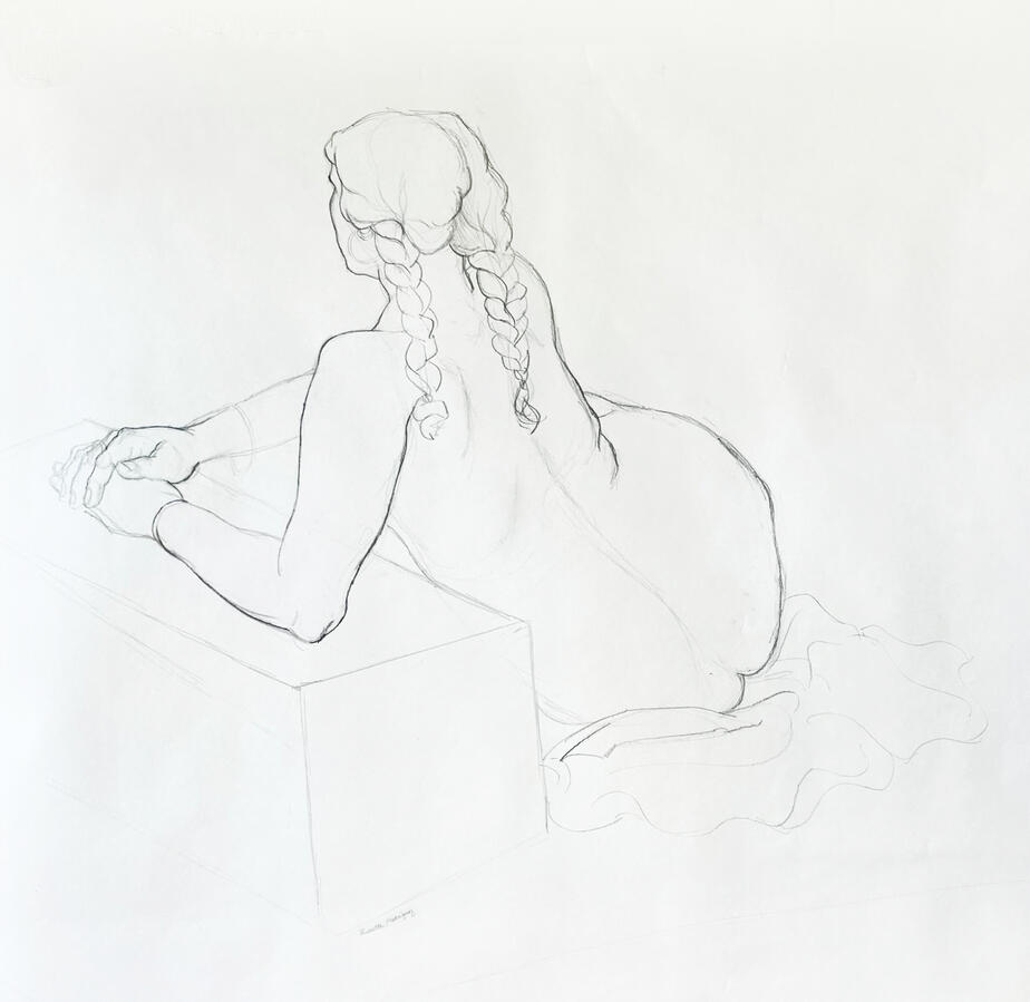 30 min, Figure – Graphite; 42" x 40" (2023)